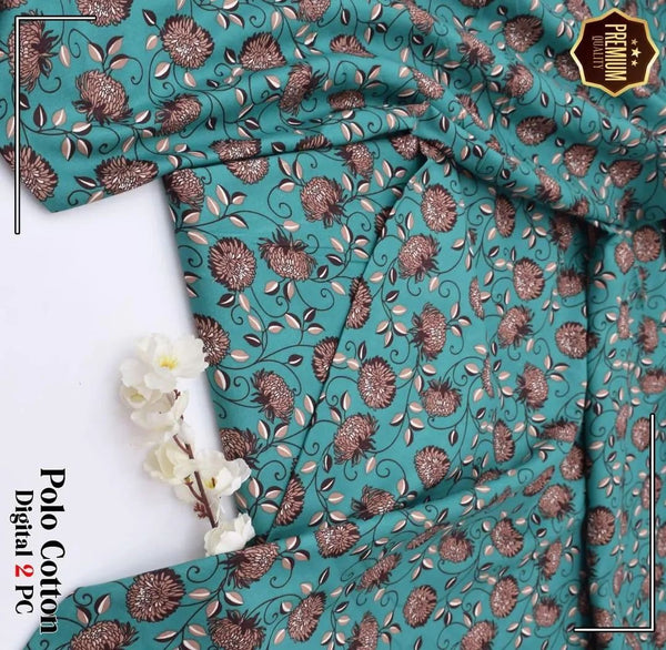 2 Pcs Women's Unstitched Printed Suit